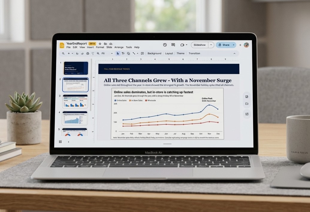 Embed chart into marketing report