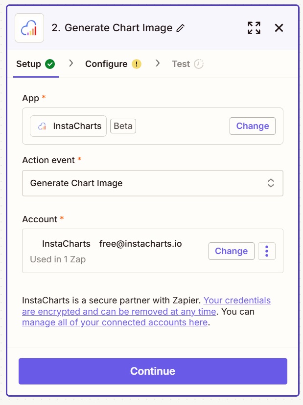 Connect your InstaCharts account to Zapier