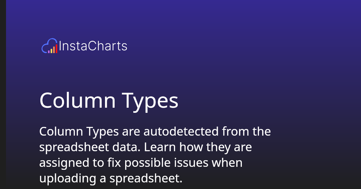 Column Types InstaCharts Column Types InstaCharts